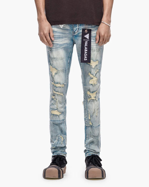 VALABASAS Edge Light Blue Wash Skinny Jeans