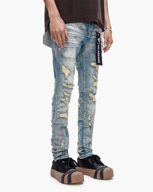 VALABASAS Edge Light Blue Wash Skinny Jeans