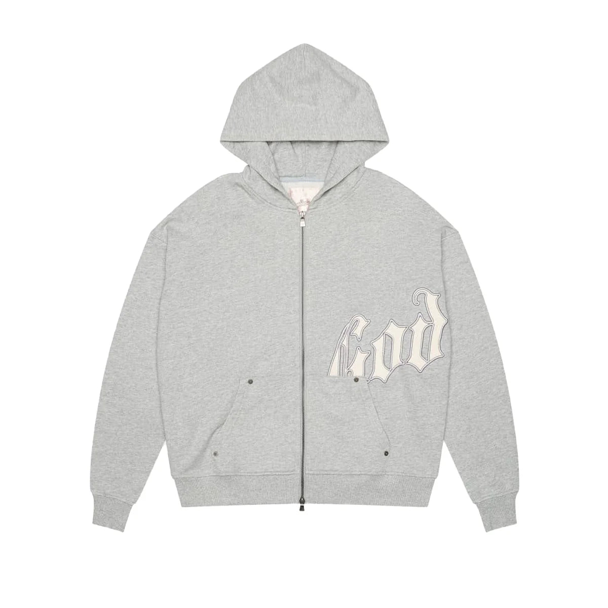 Godspeed OG Logo Hoodie – Heather Grey Zip-Up Streetwear