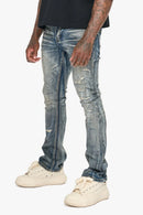 VALABASAS Hibit Vintage Blue Stacked Flare Jean