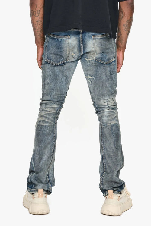 VALABASAS Hibit Vintage Blue Stacked Flare Jean
