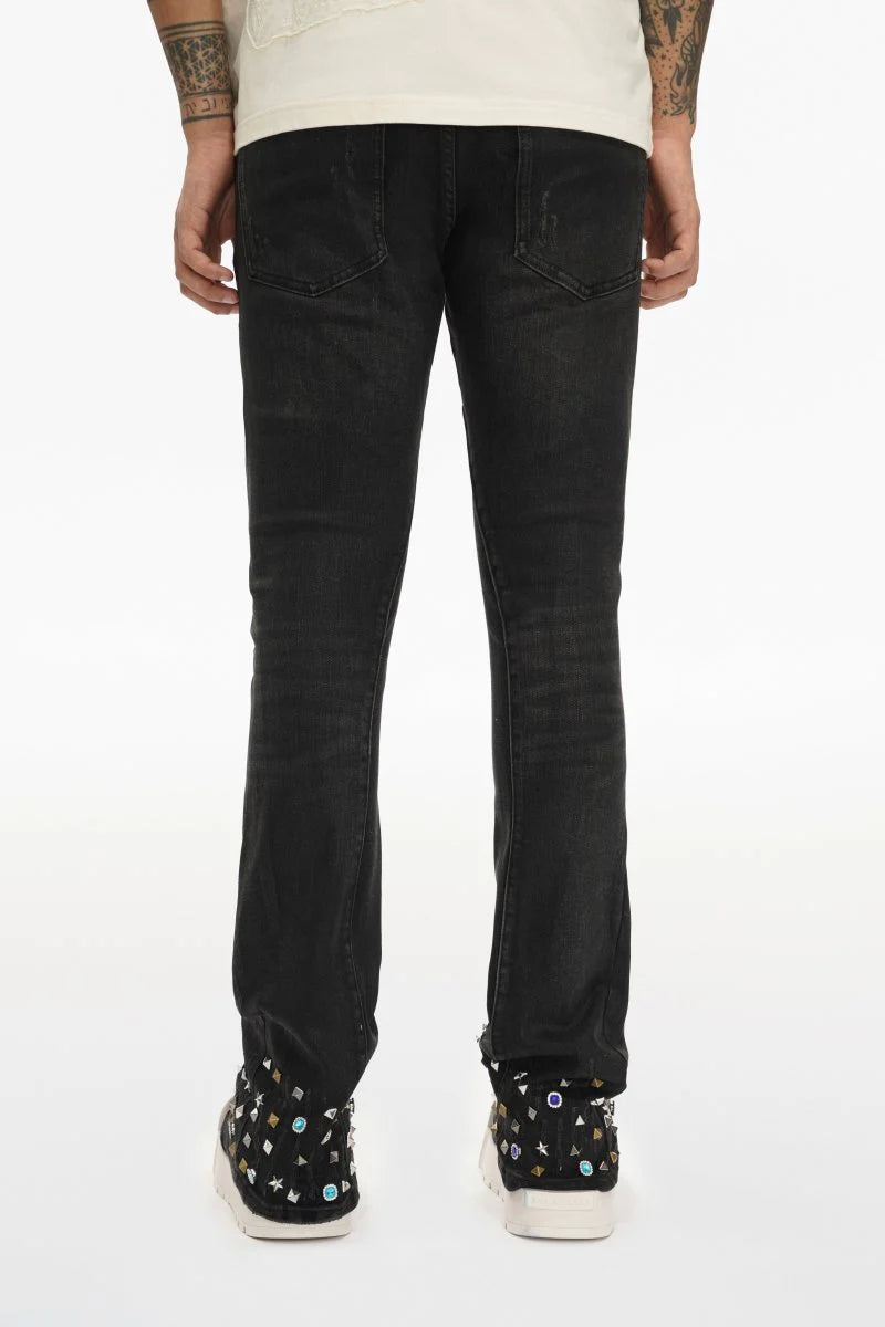 VALABASAS Ion Grey Washed Waxed Stacked Jean
