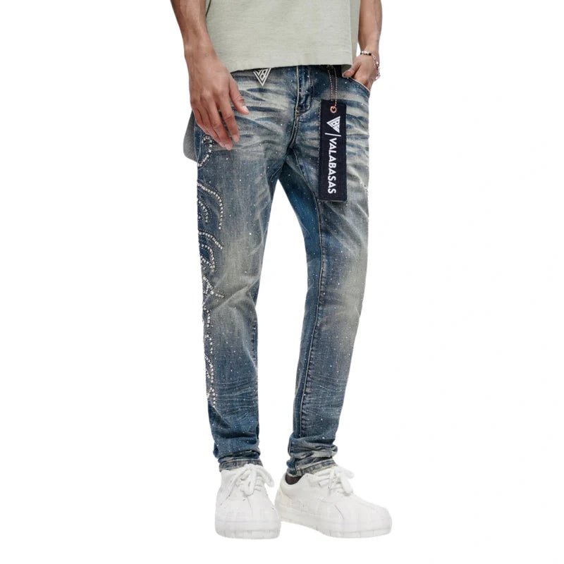 VALABASAS Licium Dark Blue Skinny Jeans