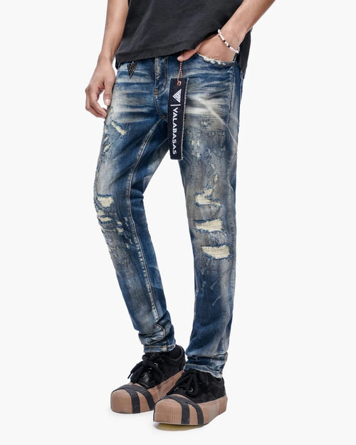 VALABASAS Leader Dark Blue Wash Skinny Jeans