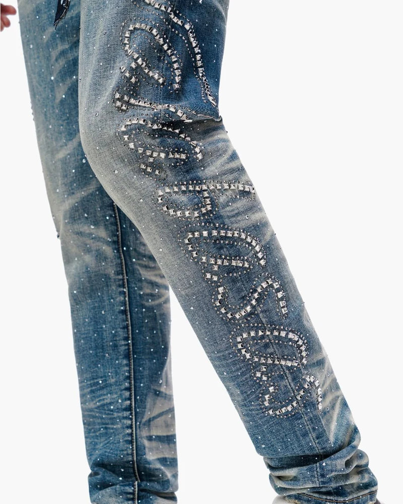 VALABASAS Licium Dark Blue Skinny Jeans