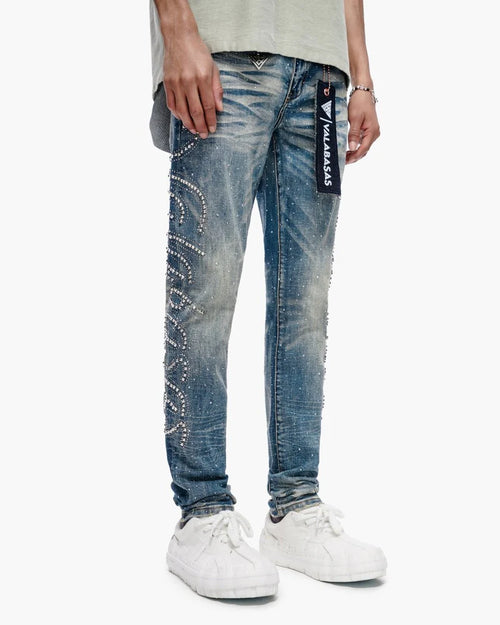 VALABASAS Licium Dark Blue Skinny Jeans