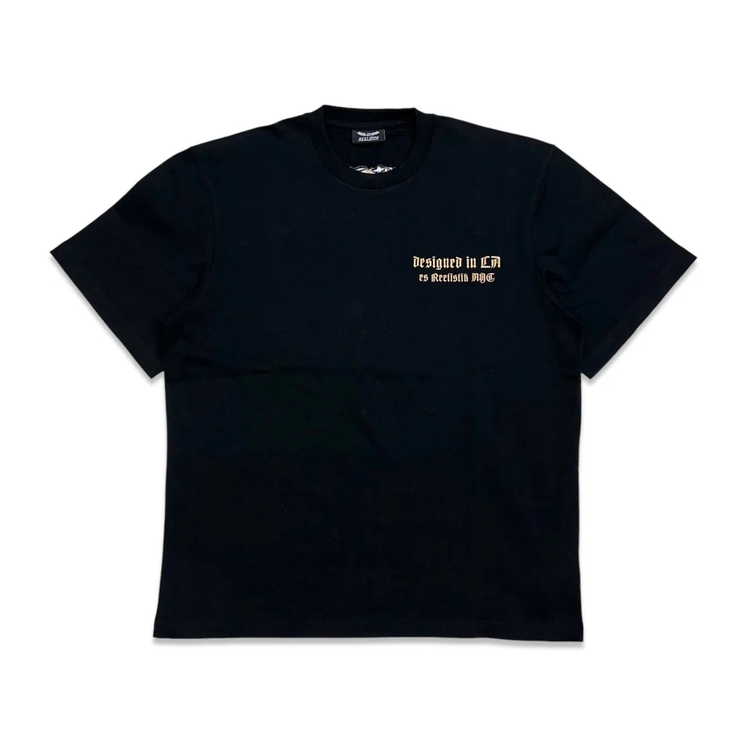 Reelistik Black Hollywood Graphic T-Shirt – Premium Streetwear Tee