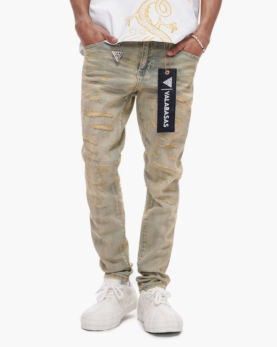 VALABASAS Repair Skinny Vintage Wash Jeans