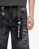 Valabasas Scrape Shorts Grey Wash