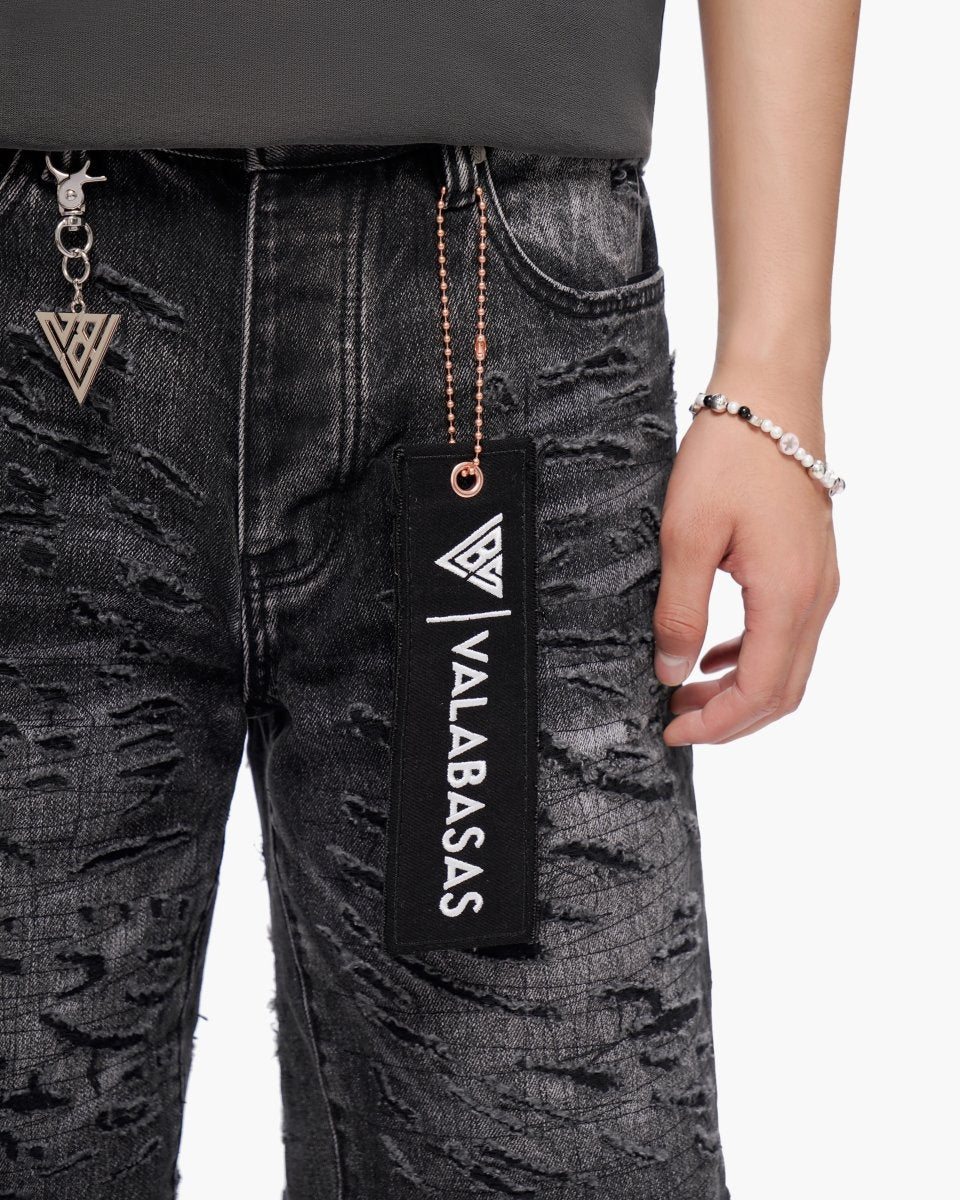 Valabasas Scrape Shorts Grey Wash