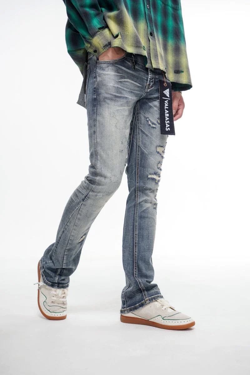 VALABASAS Static Blue Wash Stacked Jeans