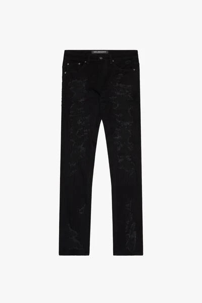 VALABASAS Tearaway Skinny Black Jeans