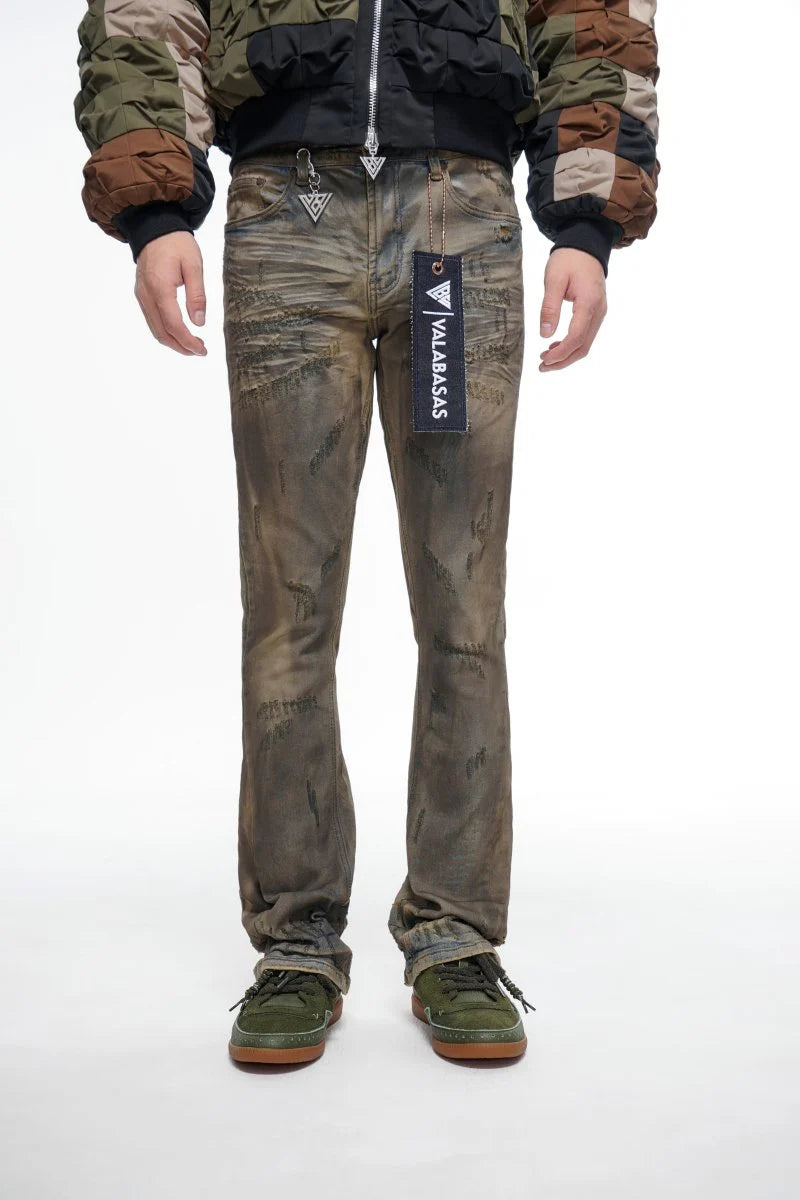 VALABASAS Wired Stacked Dirty Yellow Vintage Jeans