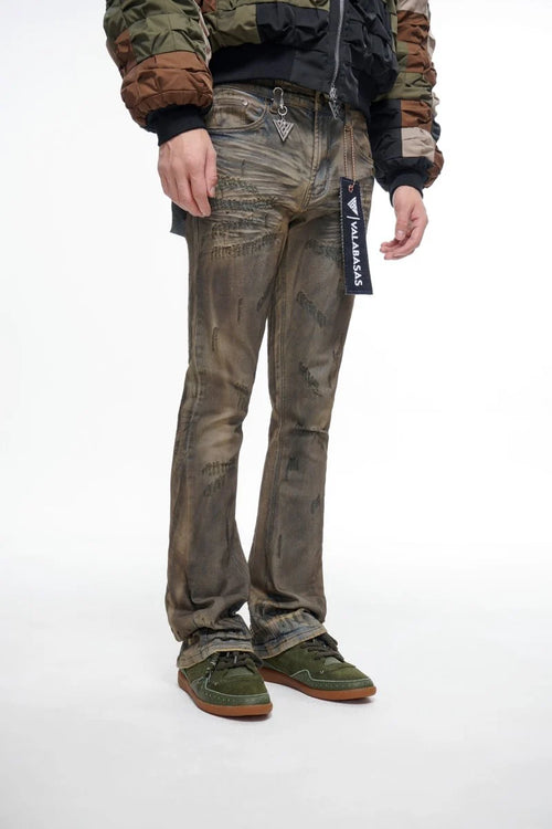 VALABASAS Wired Stacked Dirty Yellow Vintage Jeans