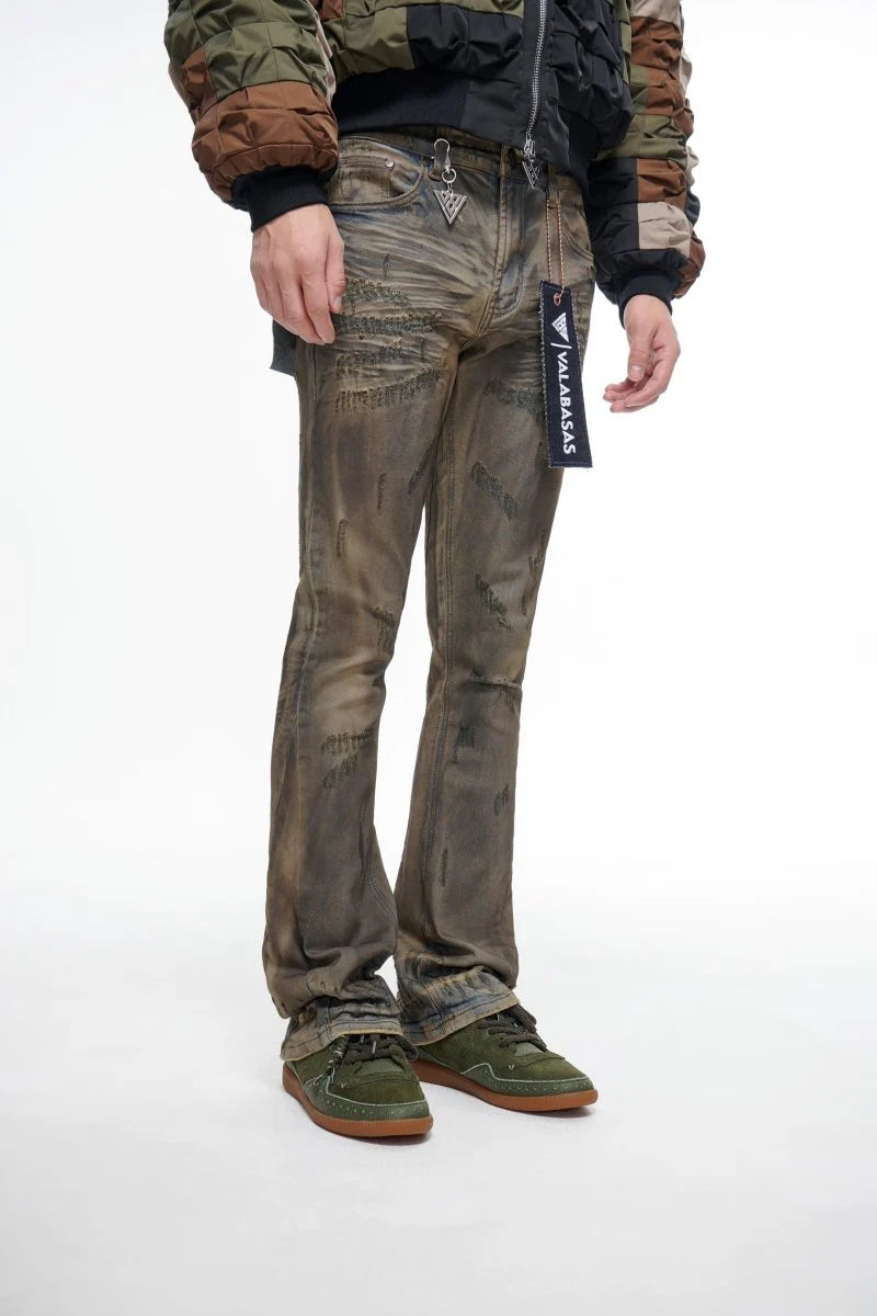 VALABASAS Wired Stacked Dirty Yellow Vintage Jeans