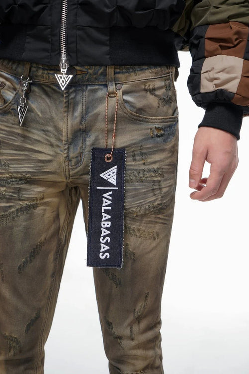 VALABASAS Wired Stacked Dirty Yellow Vintage Jeans