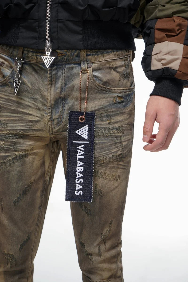 VALABASAS Wired Stacked Dirty Yellow Vintage Jeans